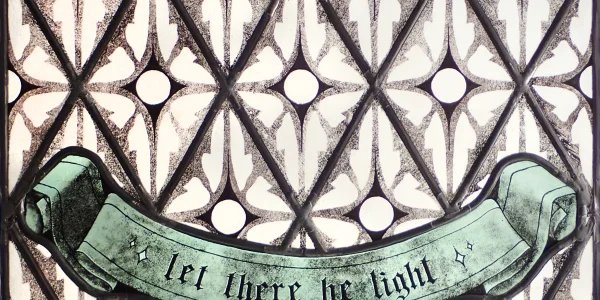 Szalagos felirat terülő mintával